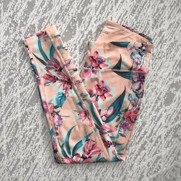 Ideology Peach Tropical Floral Leggings - Picture 6 of 11